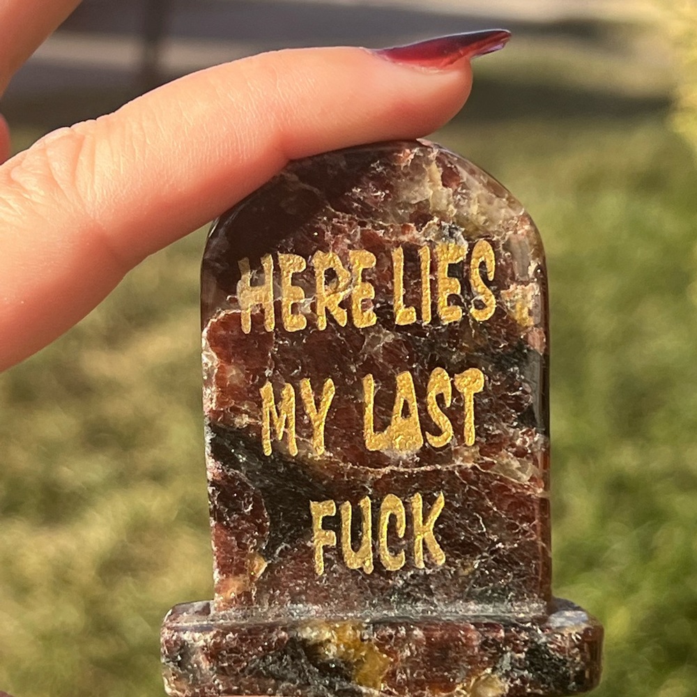 GARNET tombstone carving